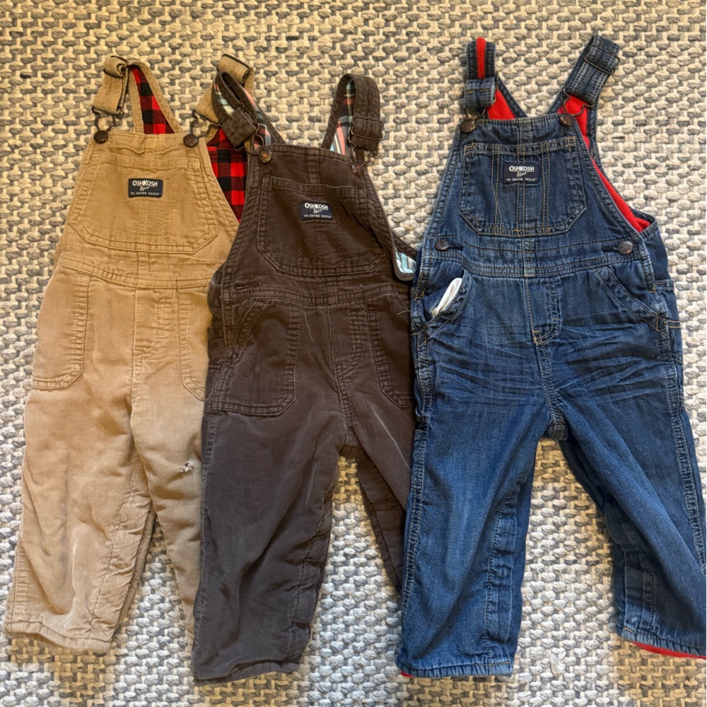 Set of 3 OshKosh Overalls - 18mo